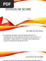 Syntax of Scope