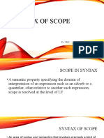 Syntax of Scope
