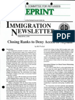 "Closing Ranks to Deny Access to Asylum," Bill Frelick, Immigration Newsletter (National Lawyers Guild), 20:3 (1992), 1-28.