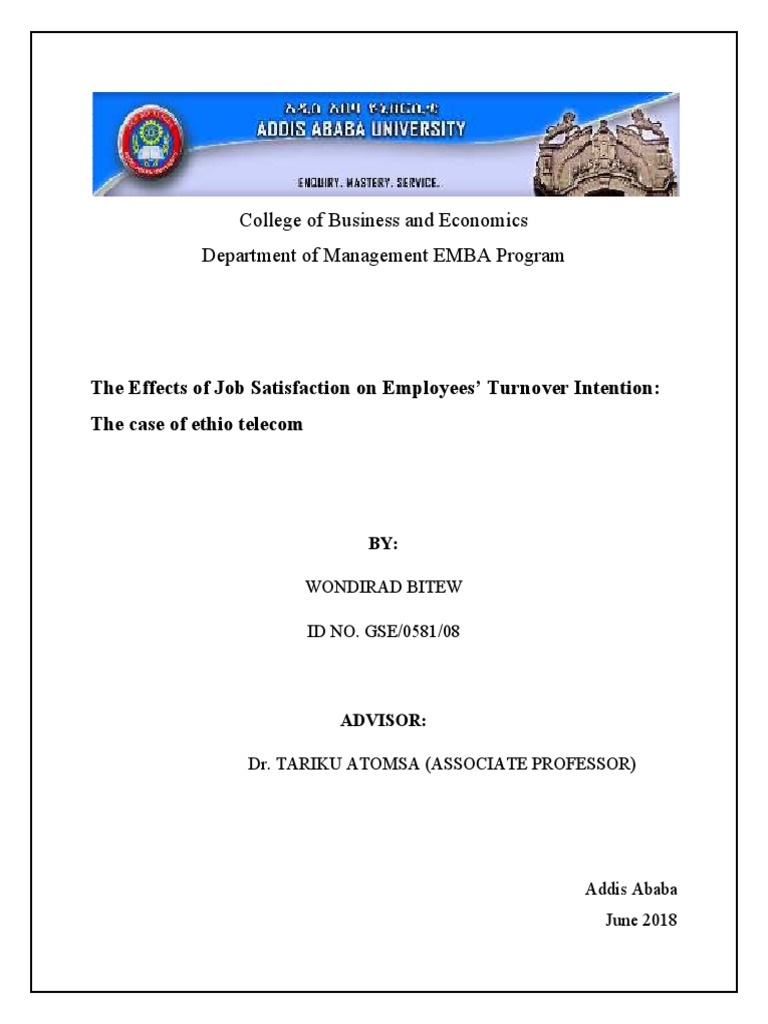 The Effects of Job Satisfaction On Employees Turnover Intention | PDF ...