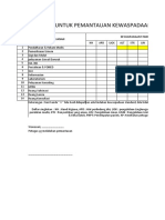 Checklis Pemantauan Kewaspadaan Standard