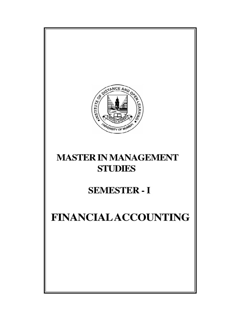 Financial-Accouting MU Study Material | PDF | Accounting | Income Statement