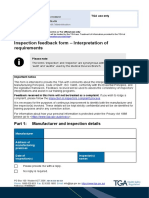 Inspection Feedback Form Interpretation Requirements