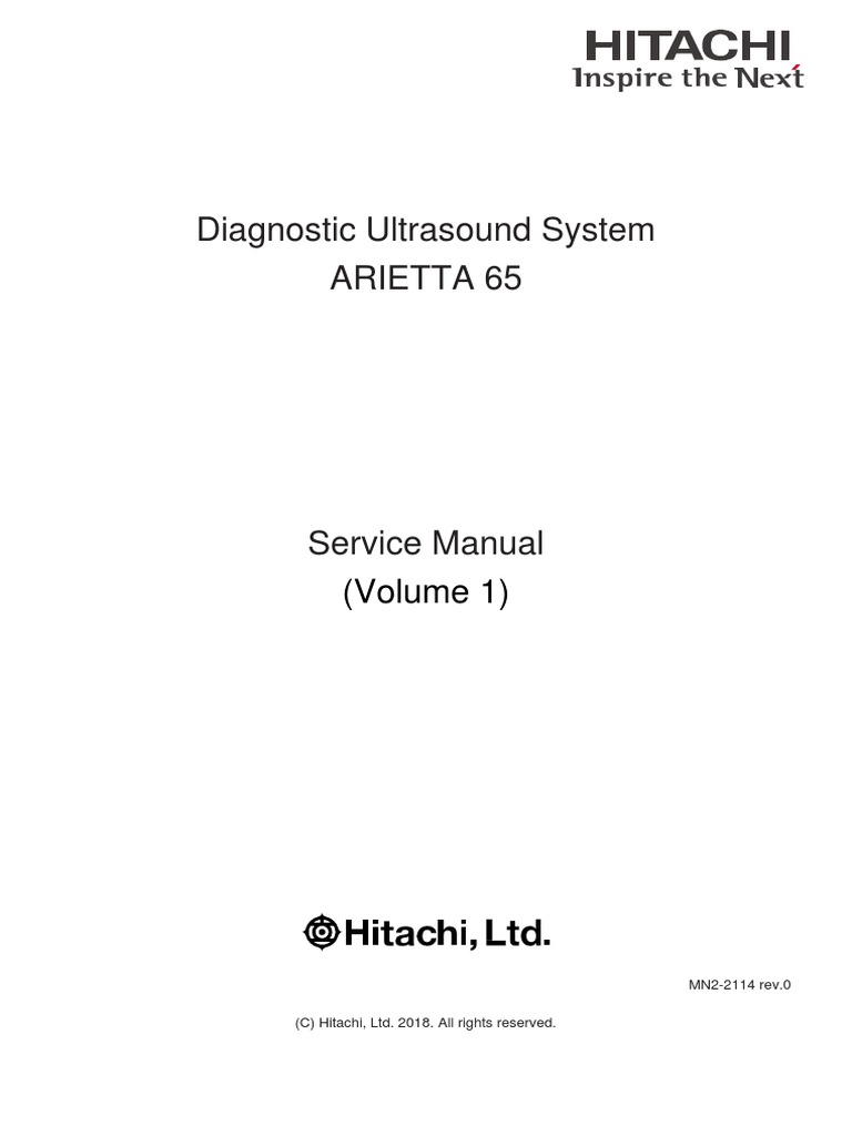 ARIETTA 65 Service Manual Volume 1 MN22114 Rev.0 PDF PDF Computer