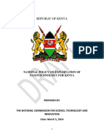 Draft Nanotechnology Policy For Kenya 6 March 2014