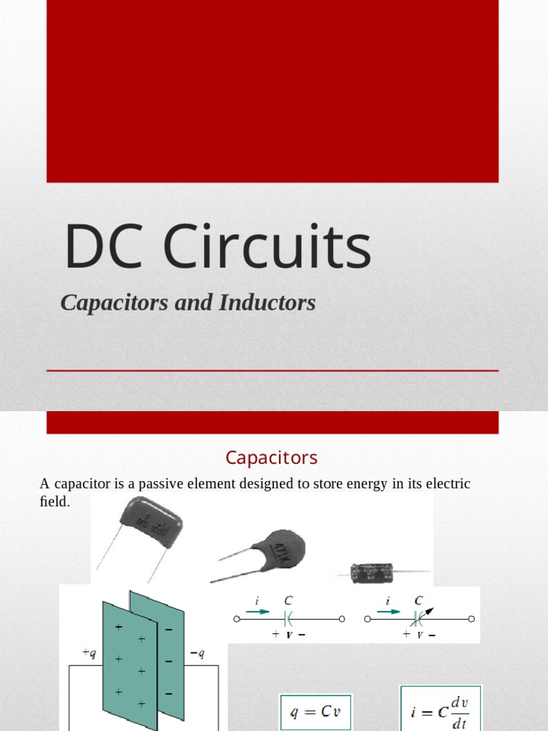 DC CIRCUITS Capacitor and Inductor PDF