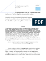 The Foreign Language Classroom Anxiety Scale and Academic Achievement An Overview of The Prevailing Literature and A Meta-Analysis PDF