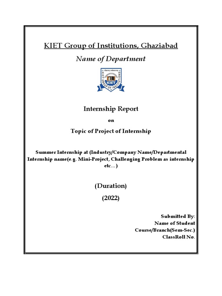 Format Internship Report 2022 Pdf