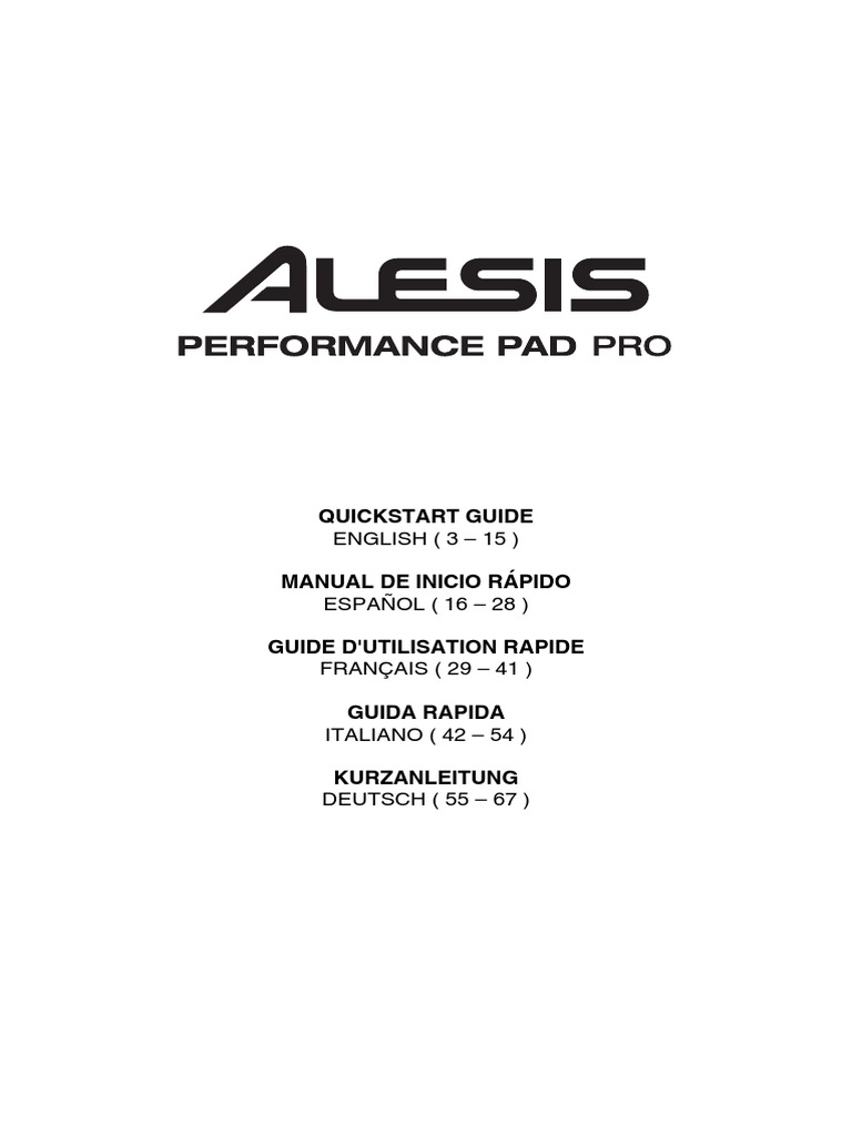 Alesis Performance Pad Pro Manuel D Utilisation PDF Drum Kit Drum