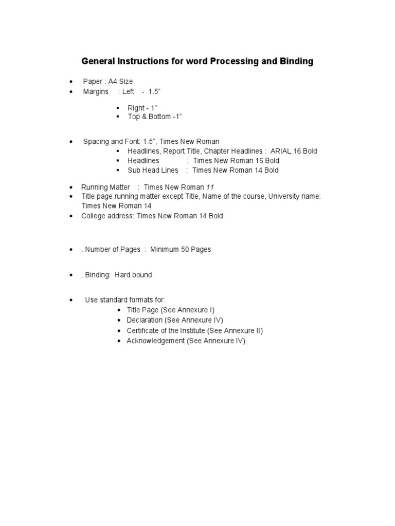 BBA Project Report Formatting Guide | PDF | Thesis | Academic Degree