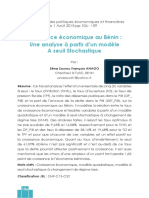 Croissance Economique Au Benin Une Analyse A Partir Dun Modele A Seuil Stochastique