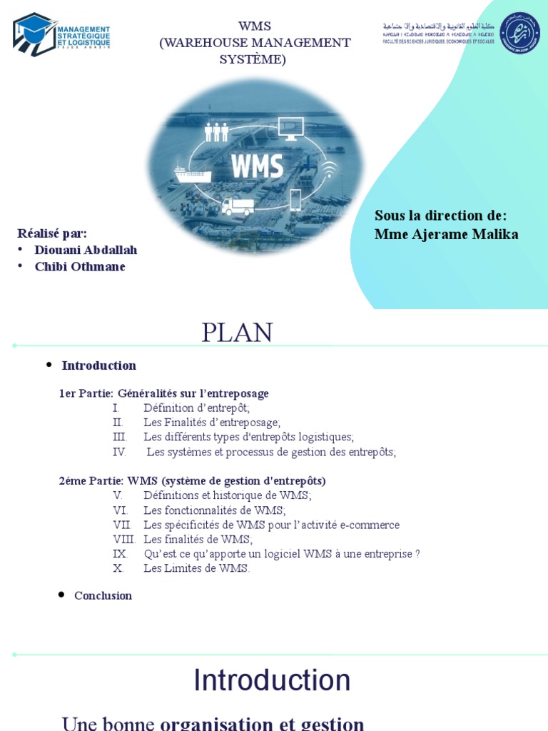 WMS (Warehouse Management Système) : Sous La Direction De: Mme Ajerame ...