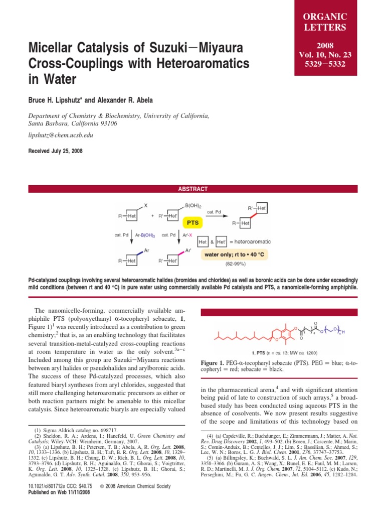 Lipshutz 2008 PDF Chemical Reactions Organic Chemistry