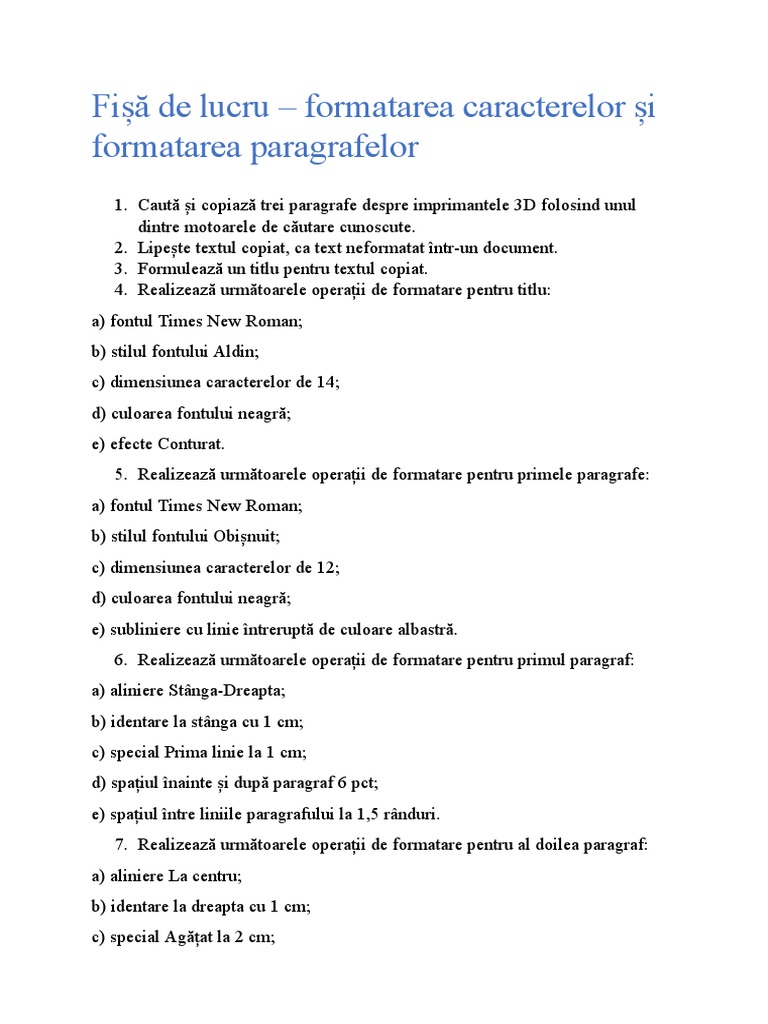 8 Formatarea Textului Si A Paragrafelor | PDF