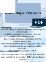 Cosmic Origin of The Elements