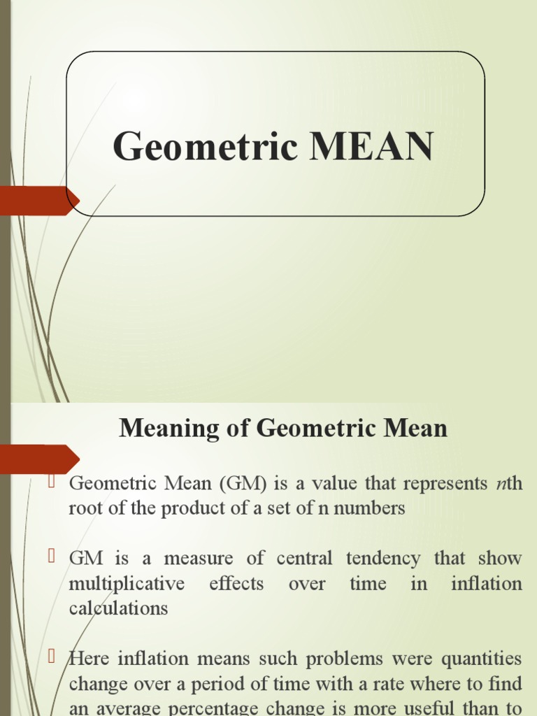 G10 Math Q1 Week 4 Geometric Means PDF Mean Logarithm