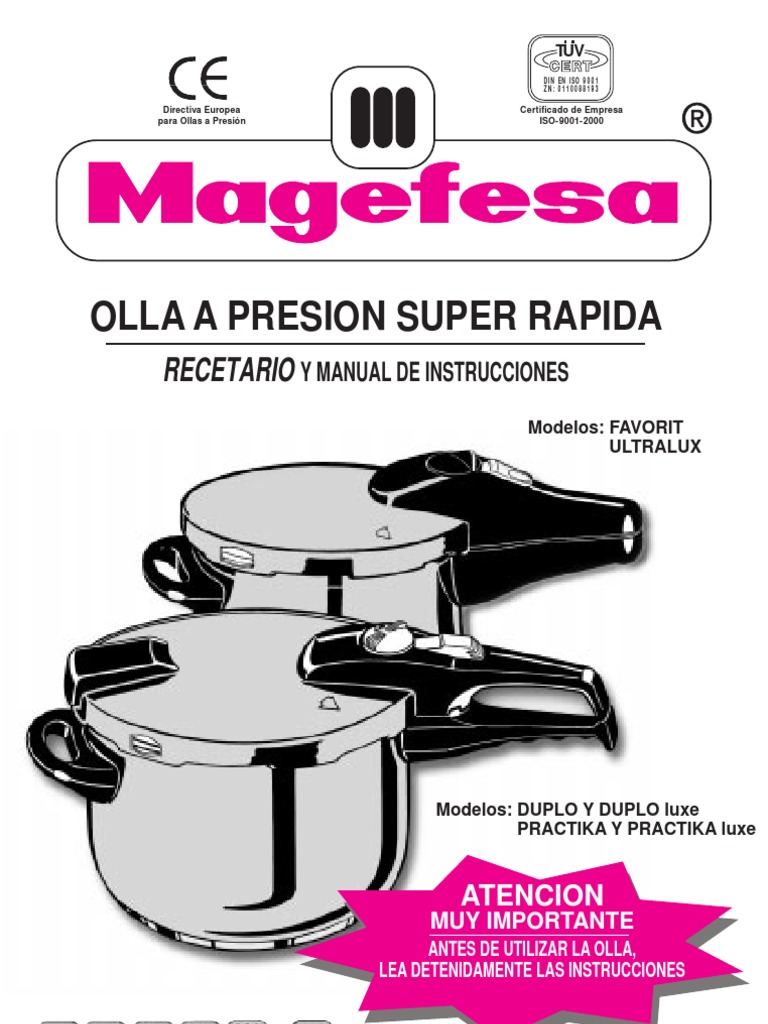 Manual Olla Magefesa Favorit Cocción a presión Cocina