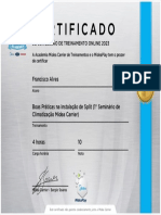 Certificado Certificado: de Conclusão de Treinamento Online 2023