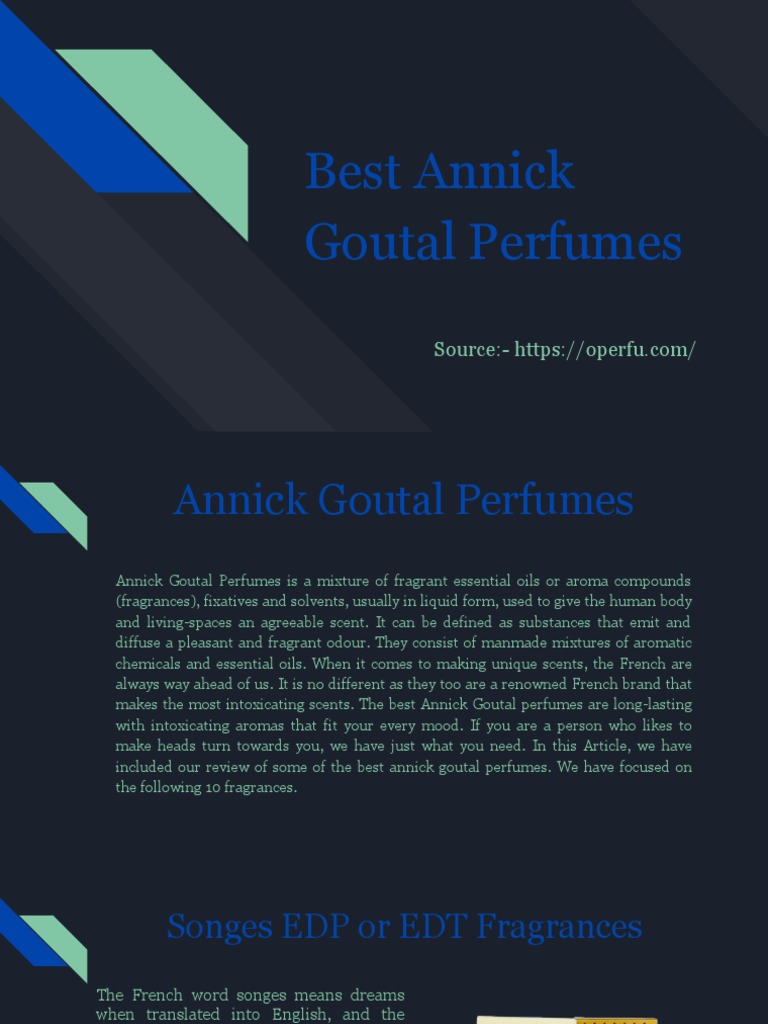 Best Annick Goutal Perfumes PDF Perfume Beauty