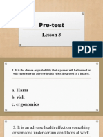 Pre-test Lesson 3 on occupational health and safety risks