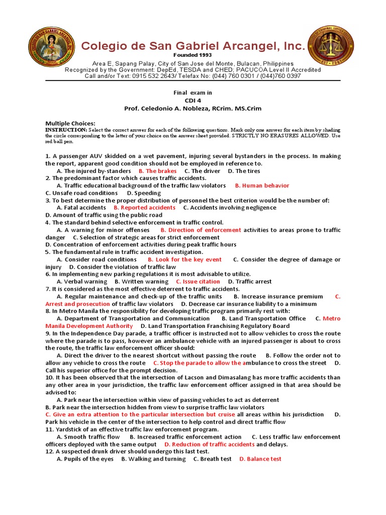 Cdi 4 final exam answer key download free pdf traffic traffic
