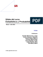 Silabo Estadistica y Probabilidades 2022 - 1