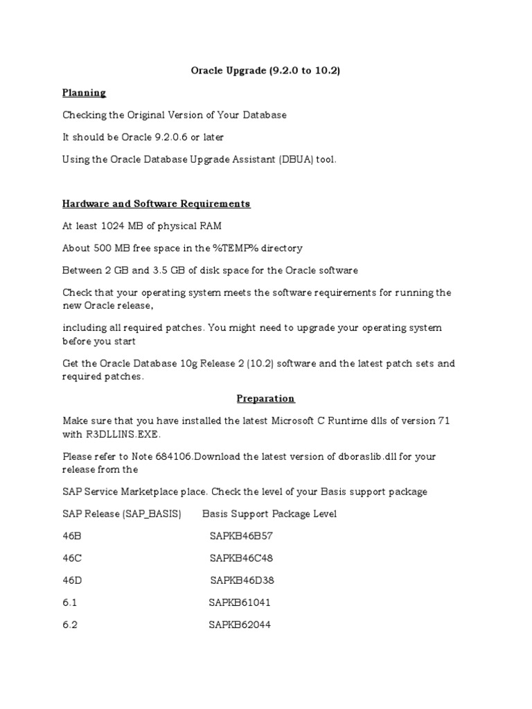 Oracle Upgrade (9.2.0 To 10.2) | PDF | Databases | Windows Registry