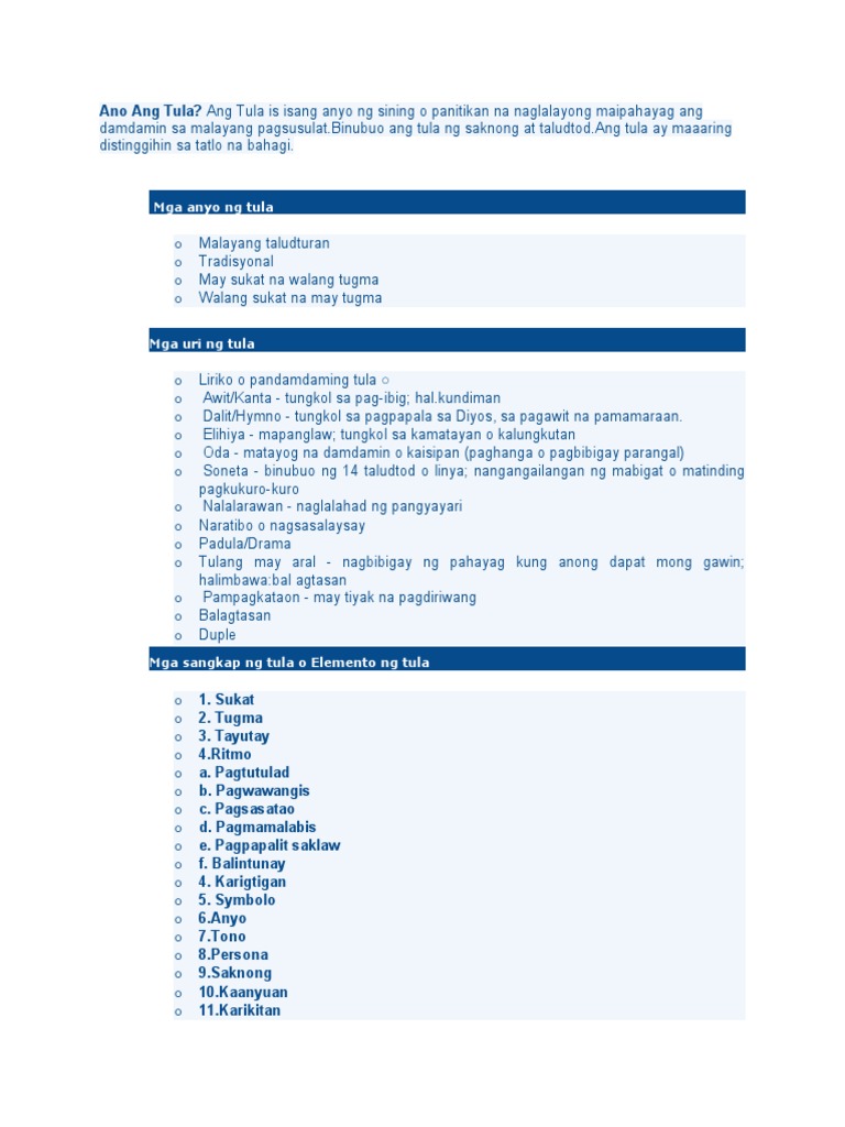 TULA | PDF