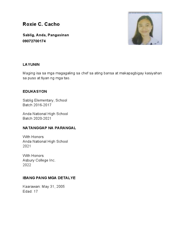 Resume Ni Roksi | PDF