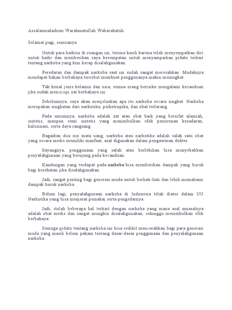 Teks Pidato (Narkoba) PDF