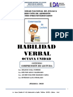 Octava Semana Habilidad Verbal Docente 2022 PDF