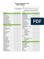 Step Down RN or Progressive Care Skills Checklist