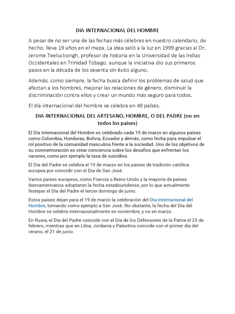 Dia Internacional Del Hombre PDF