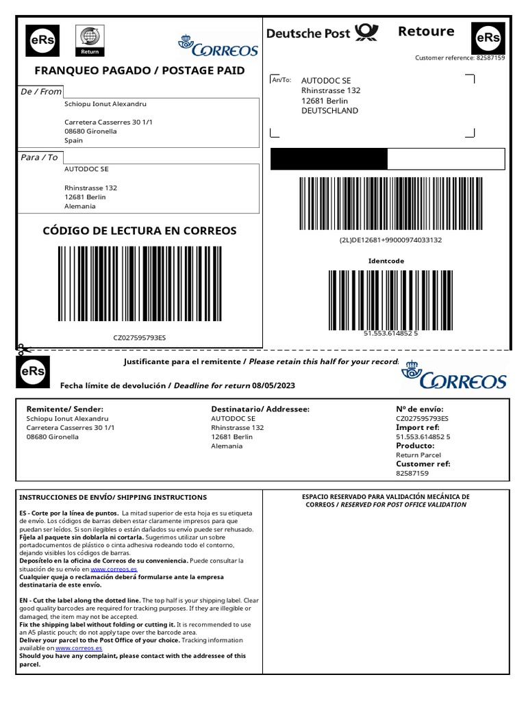 Return Label PDF | PDF