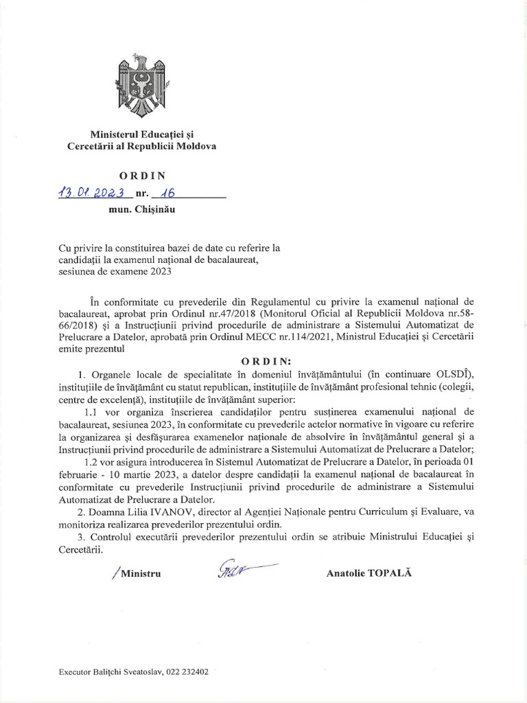 Ordinul mec 16 din 13 01 2023 bd liceu pdf