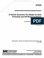 1997 A Vehicle Dynamics Tire Model For Both Pavement and Off-Road Conditions PDF