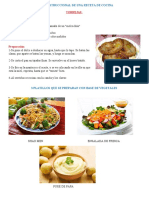 Textos Instruccional de Receta de Cocina, y 3 Platillos Con Base A Vegetales