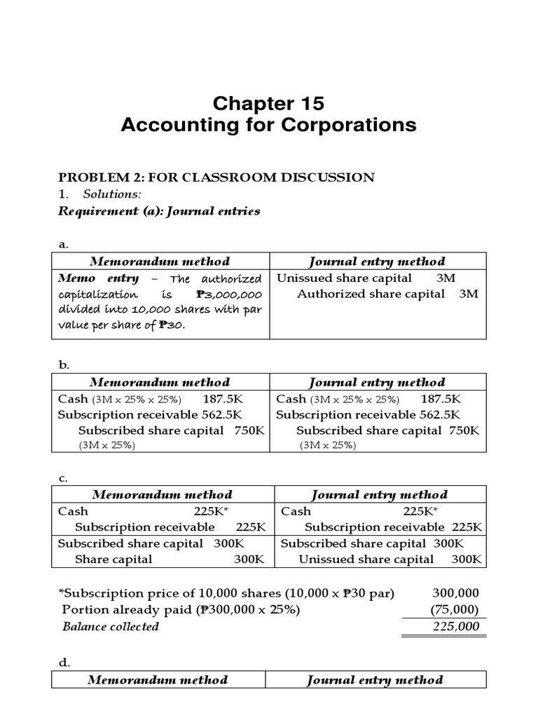 Corporate Accounting Journal Entries Guide | PDF | Capital Surplus ...