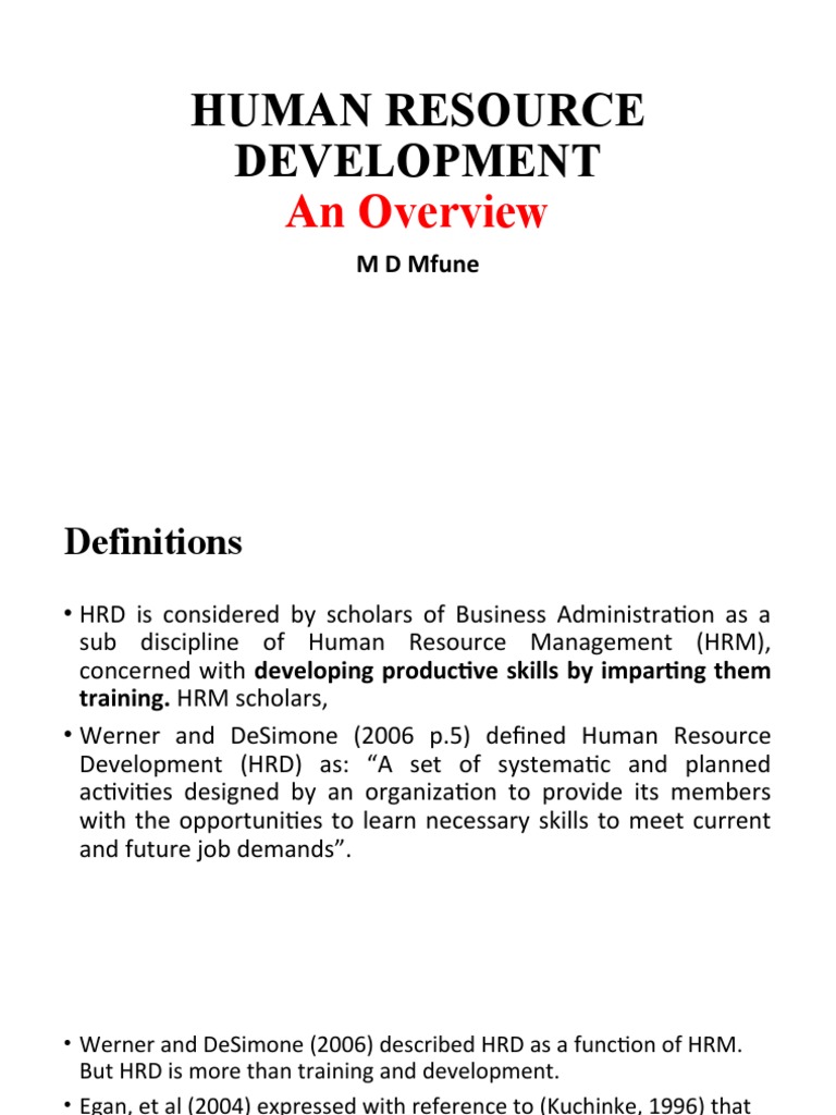 Human Resource Development | PDF | Human Resources | Human Capital
