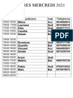 HORAIRES MERCREDI 1er Trimestre 2022 2023