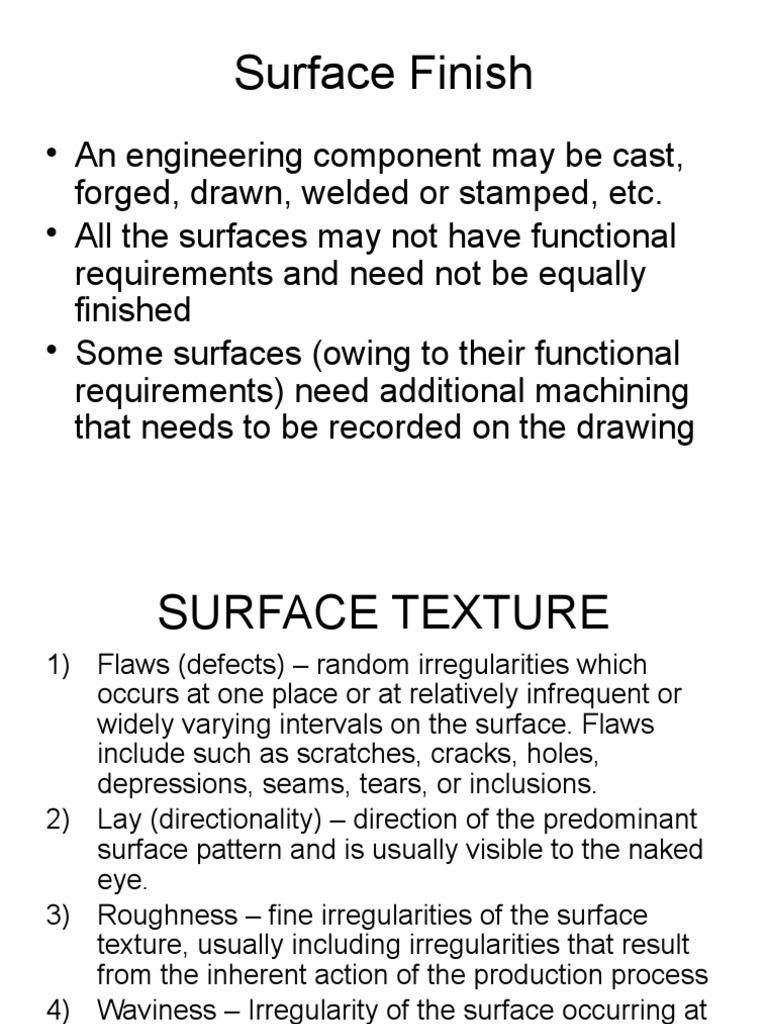 Manufacturing Process 1 (Surface Finish (B.eng) 02092014 PDF Surface Roughness Optics
