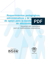 Requerimientos educativos para la escolarización de estudiantes sordos