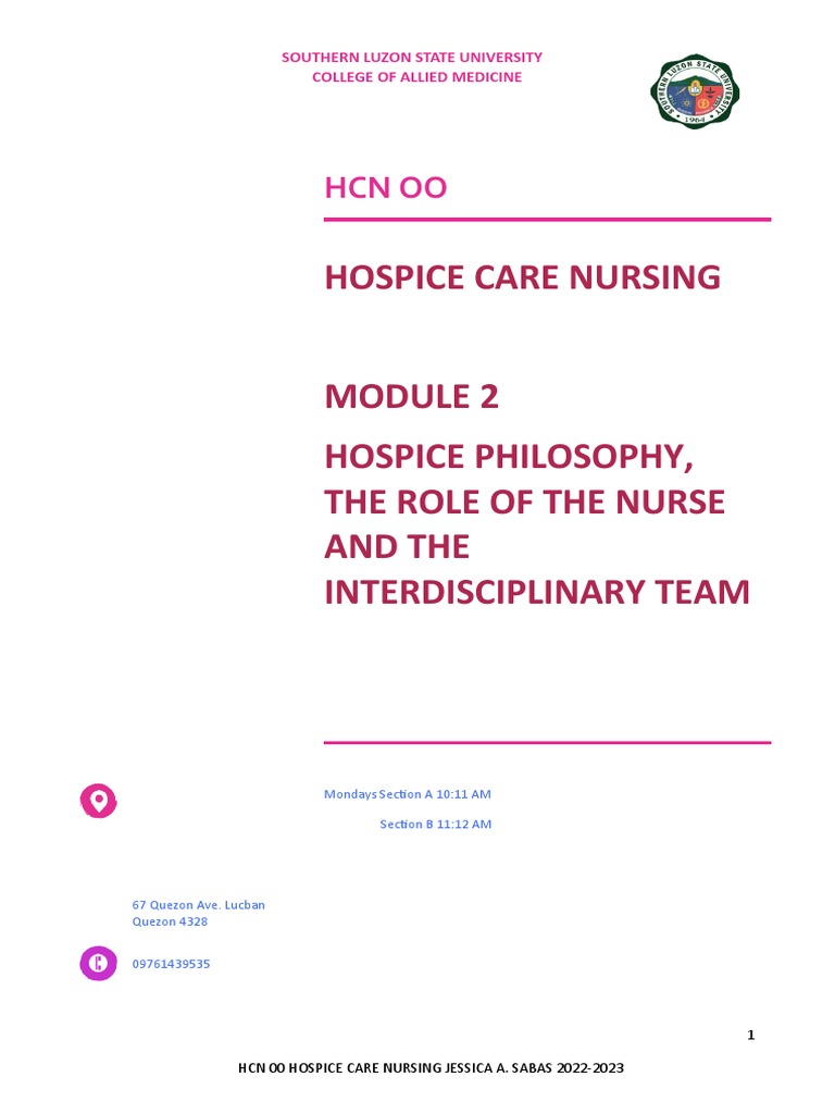 Hospice Nursing: Role & Philosophy Guide | PDF | Palliative Care | Nursing