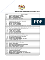 Senarai Pemaju Tanpa Lesen1