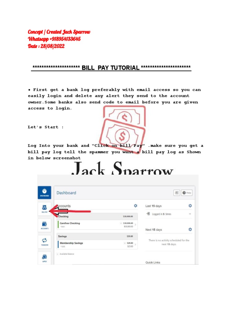 Bill Pay Tutorial Pdf