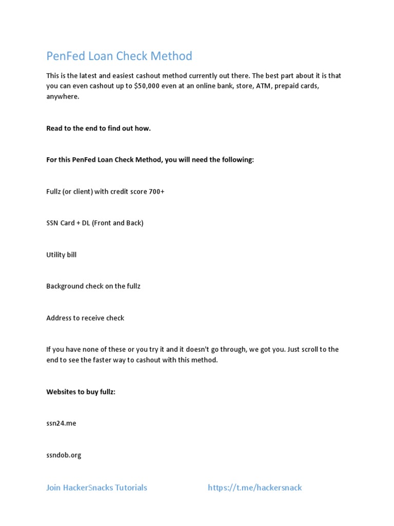 PenFed Loan Check Method | PDF | Credit | Finance & Money Management