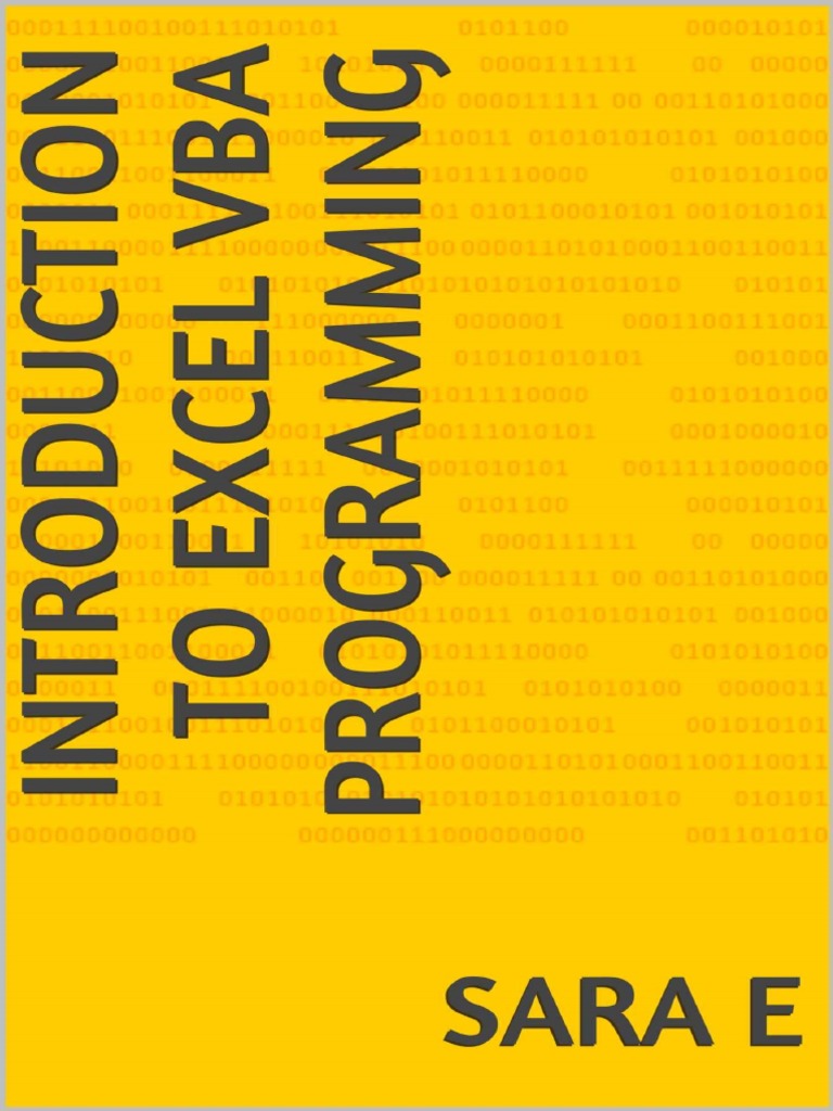 Introduction to excel vba programming sara e pdf microsoft excel