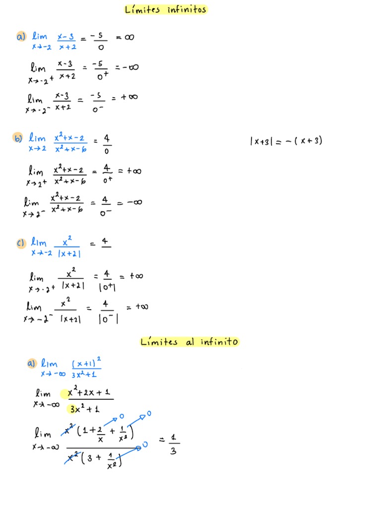 Clase 6. Límites Infinitos y Al Infinito | PDF