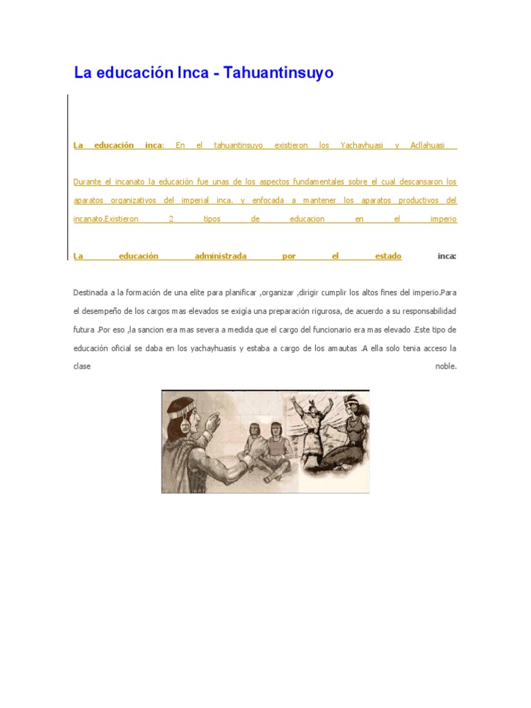 La Educación Inca JJJJJJJJJJ | PDF | Imperio Inca