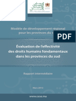 Rapport Effectivité Des Droits Humains Fondamentaux Dans Les Provinces Du Sud PDF